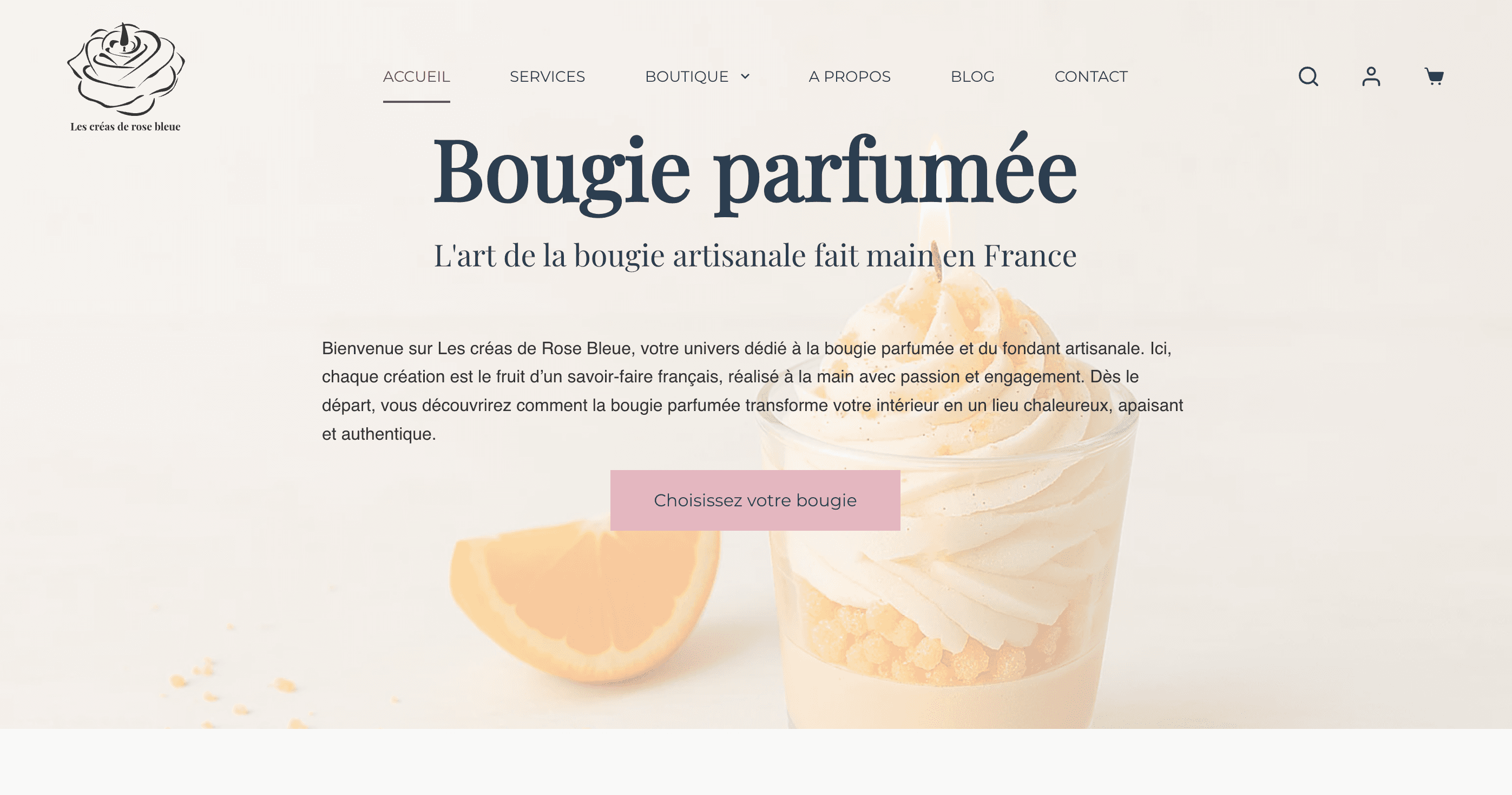 Capture d'écran du projet : Les Créas de Rose Bleue