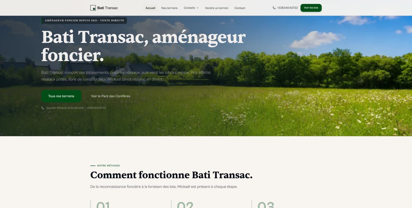 Site web Bati Transac - Aménageur foncier