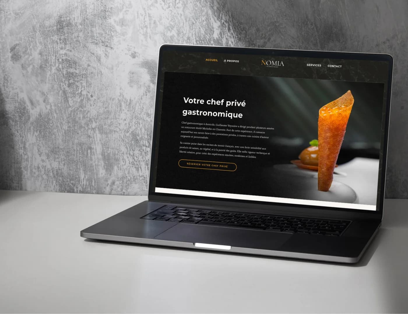 Site web Nomia Gastronomie - Chef étoilé Guillaume Veyssière